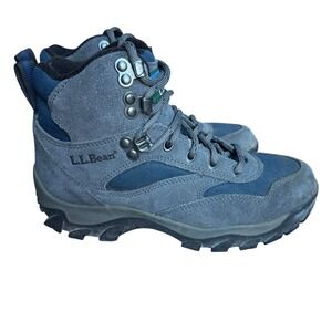 LL Bean Primaloft Hiking Boots Waterproof Women's‎ Size 6 Blue Midrise Lace-up